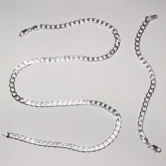 925 silver necklace & bracelet set Sterling Christmas Birthday Anniversary Gift